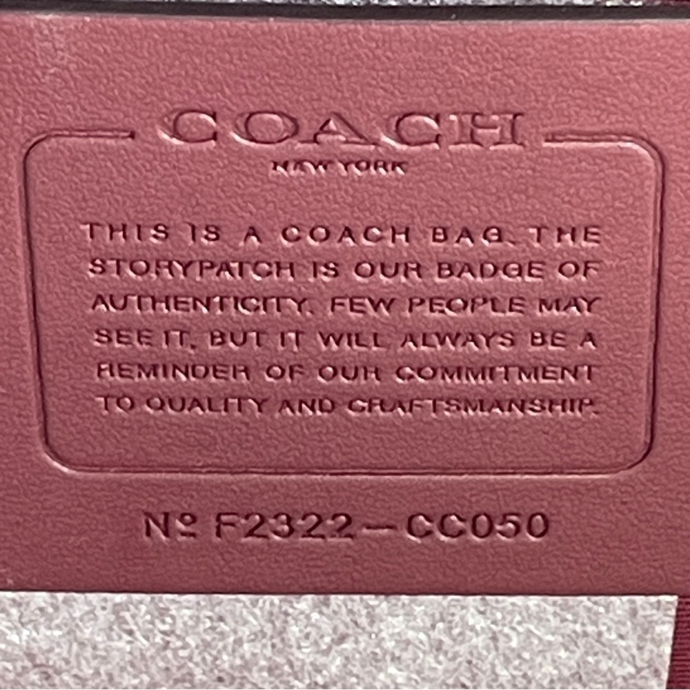 Coach Cameron Tote Embossed Pebbled Leather Wine Silver - Picture 17 of 17